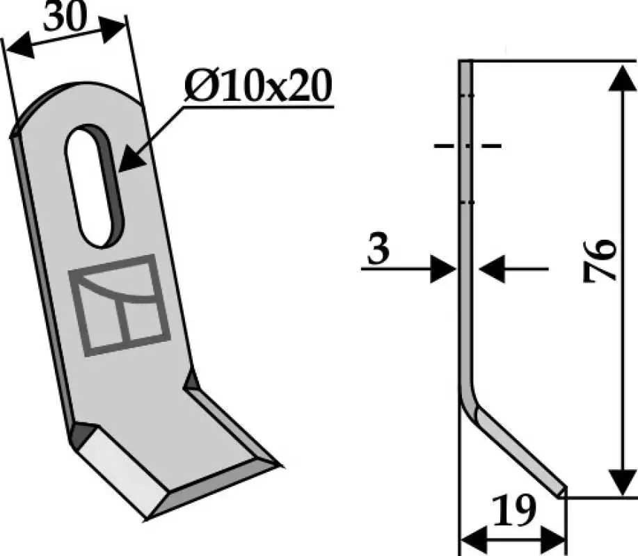 Y-Messer 76x30mm